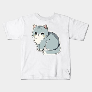 Charming British Short Hair Cat Sticker Kids T-Shirt